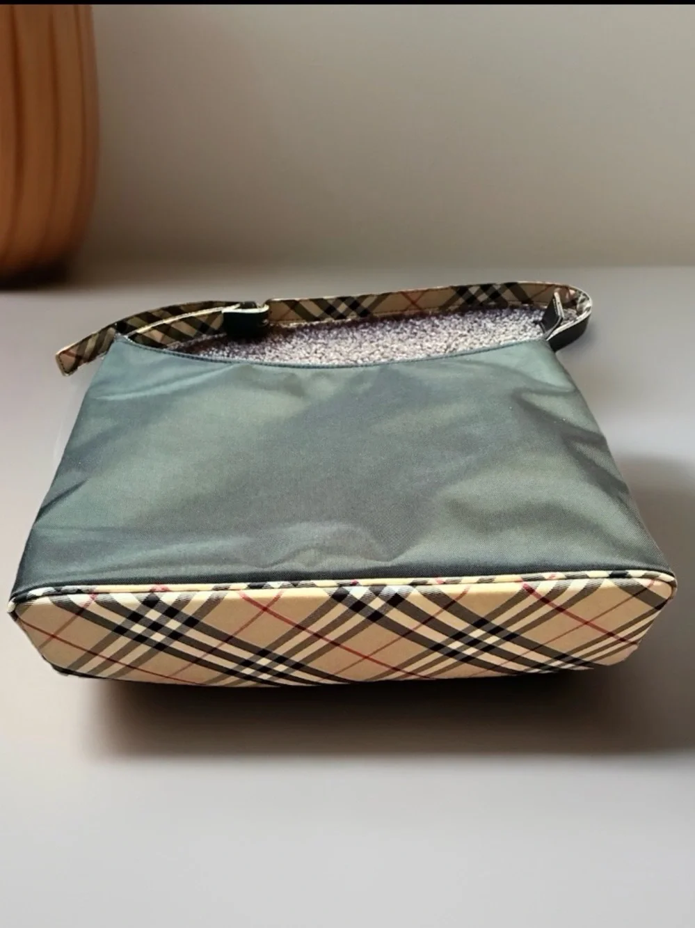 Burberry Blue Label Womens Black & Classic Plaid Check Accents Shoulder Bag - Picture 1 of 10